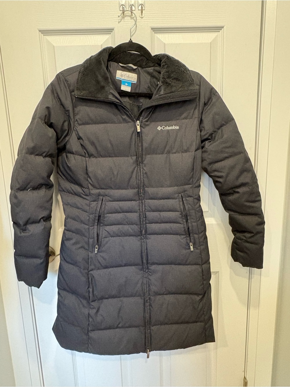 Columbia Women's Black Down + Feather Quilted Long Puffer Jacket #1171